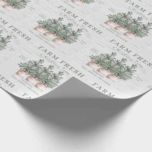 Rustikaler Weihnachtsbaumernhofssaal Geschenkpapier (Ecke)