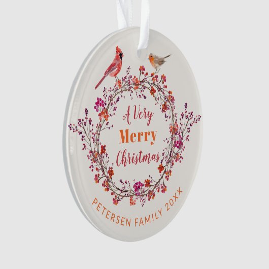 Rustikaler Weihnachtsbaumkranz Ornament (Vorderseite)