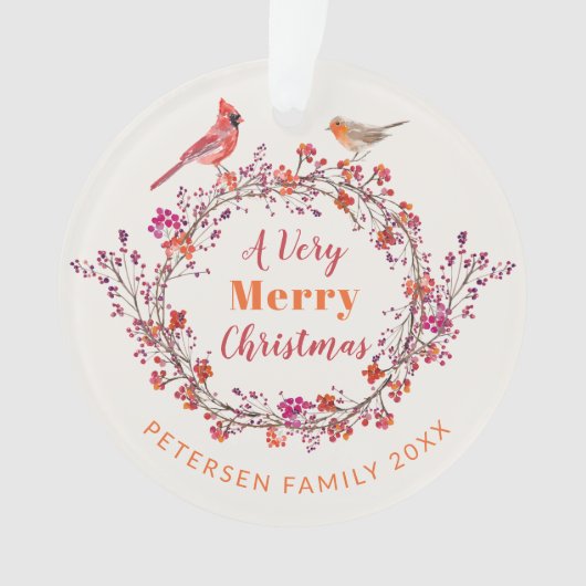 Rustikaler Weihnachtsbaumkranz Ornament (Vorderseite)