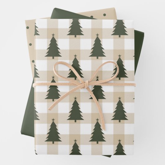 Rustikaler Weihnachtsbaumurlaub Geschenkpapier Set (Beispiel)