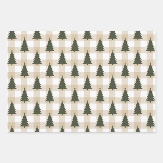 Rustikaler Weihnachtsbaumurlaub Geschenkpapier Set (Vorderseite)
