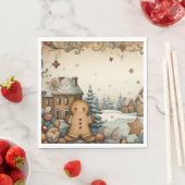 Rustikaler Weihnachtsdorf-Mann aus Lebkuchen Serviette (Beispiel)
