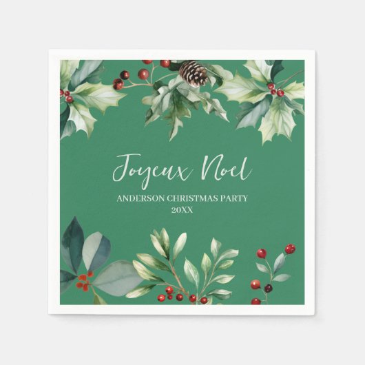Rustikaler Weihnachtsfeier-Teller Serviette (Vorderseite)
