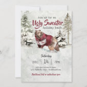 Rustikaler Weihnachtsfeiertag Ugly Sweater Party Einladung (Vorderseite)