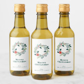 Rustikaler Weihnachtsfeiertag Weinetikett (Flaschen)