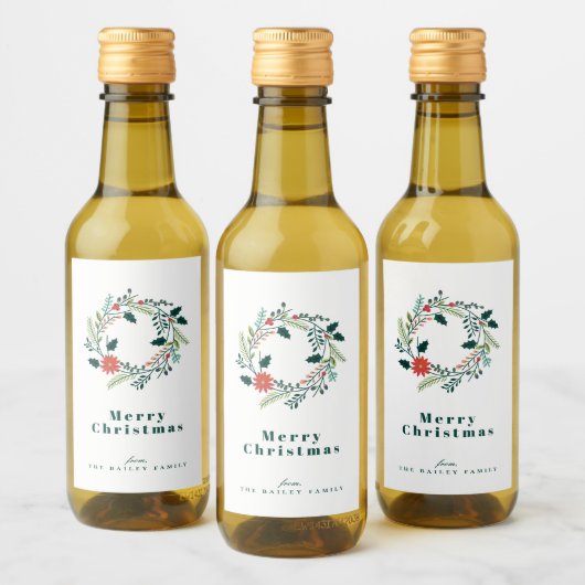 Rustikaler Weihnachtsfeiertag Weinetikett (Flaschen)