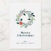 Rustikaler Weihnachtsfeiertag Weinetikett (Einzelnes Label)