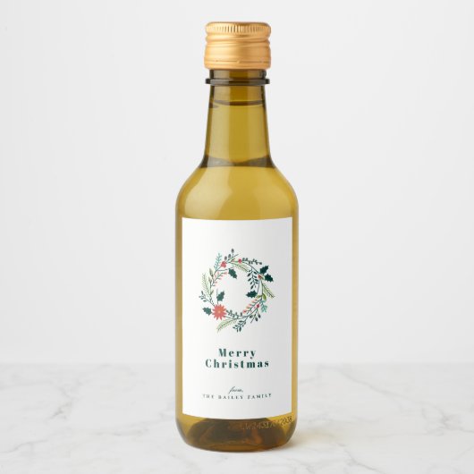 Rustikaler Weihnachtsfeiertag Weinetikett (Vorderseite)