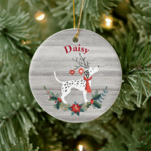 Rustikaler Weihnachtsfest mit Antlers & Greenerie  Keramik Ornament
