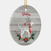 Rustikaler Weihnachtsfest mit Antlers & Greenery D Keramik Ornament (Rechts)