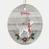 Rustikaler Weihnachtsfest mit Antlers & Greenery D Keramik Ornament (Links)