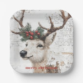 Rustikaler Weihnachtsfest Pappteller (Vorderseite)