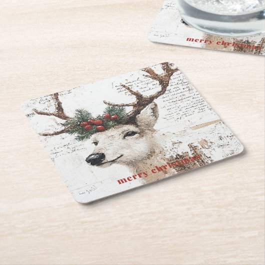 Rustikaler Weihnachtsfest Rechteckiger Pappuntersetzer (angewinkelt)