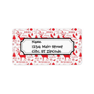 Rustikaler Weihnachtsfest Rentierbaume Geburtstag Adressaufkleber