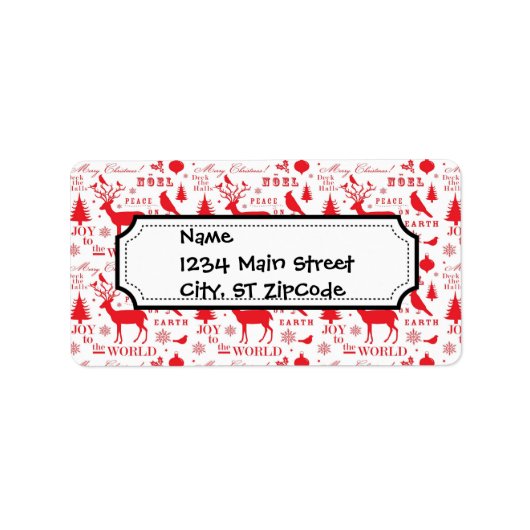 Rustikaler Weihnachtsfest Rentierbaume Geburtstag Adressaufkleber (Vorne)