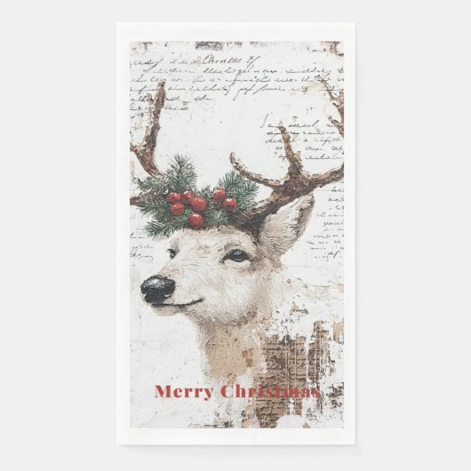 Rustikaler Weihnachtsfest Serviette (Vorderseite)