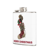Rustikaler Weihnachtsgebäck Vinyl Wrapped Flask Flachmann (Links)