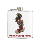 Rustikaler Weihnachtsgebäck Vinyl Wrapped Flask Flachmann (Vorderseite)