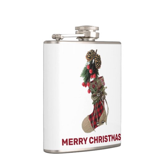 Rustikaler Weihnachtsgebäck Vinyl Wrapped Flask Flachmann (Rechts)