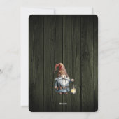 Rustikaler Weihnachtsgnome | Grünes Foto Feiertagskarte (Rückseite)