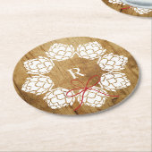 Rustikaler Weihnachtshops Bierwreath Monogram-Unte Runder Pappuntersetzer (Angewinkelt)