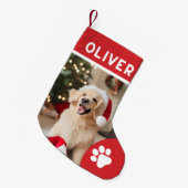 Rustikaler Weihnachtshundliebhaber Foto-Skriptname Kleiner Weihnachtsstrumpf (Vorderansicht (hängend))
