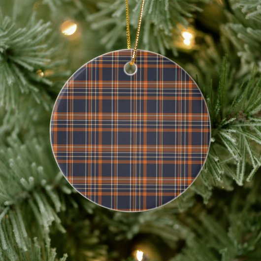 Rustikaler Weihnachtskariert Keramik Ornament (Baum)
