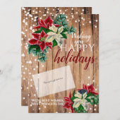 Rustikaler Weihnachtskarten-Inhaber Feiertagskarte (Vorne/Hinten)