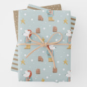 Rustikaler Weihnachtskraftschnee Polar Bär Geschenkpapier Set (Beispiel)