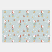 Rustikaler Weihnachtskraftschnee Polar Bär Geschenkpapier Set (Vorderseite)