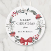 Rustikaler Weihnachtskranz als Weihnachtsgeschenk Geschenkanhänger (Vorderseite)