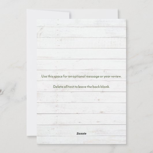 Rustikaler Weihnachtskranz Feiertagskarte (Rückseite)