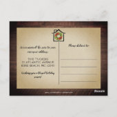 Rustikaler Weihnachtskranz Kariertes Holz New ZUHA Postkarte (Rückseite)