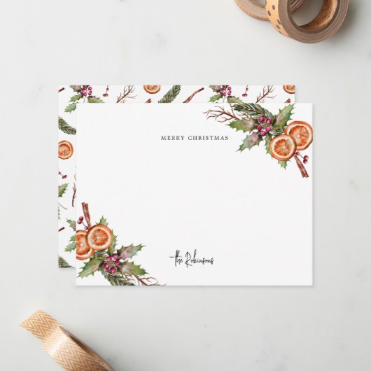 Rustikaler Weihnachtskranz Mitteilungskarte (Vorderseite/Rückseite Beispiel)