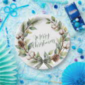 Rustikaler Weihnachtskranz Pappteller (Party)