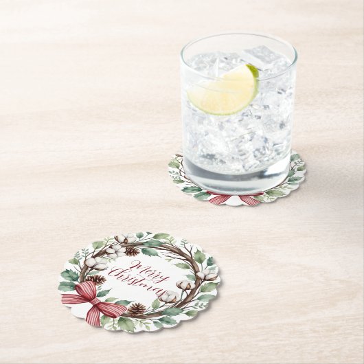 Rustikaler Weihnachtskranz Untersetzer (Vor Ort)