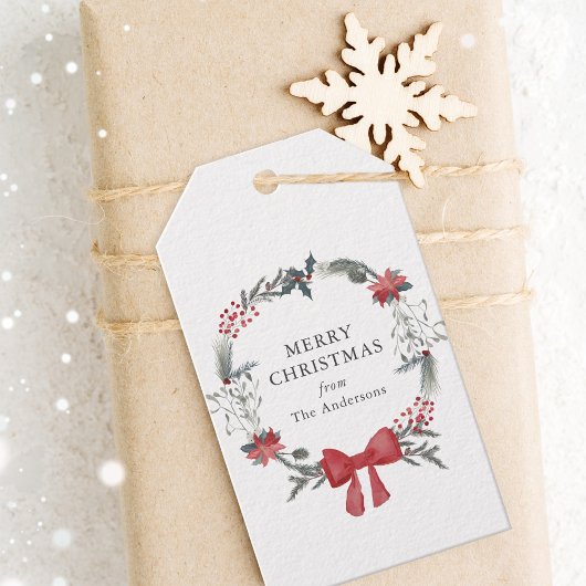 Rustikaler Weihnachtskranz Urlaub Geschenkanhänger
