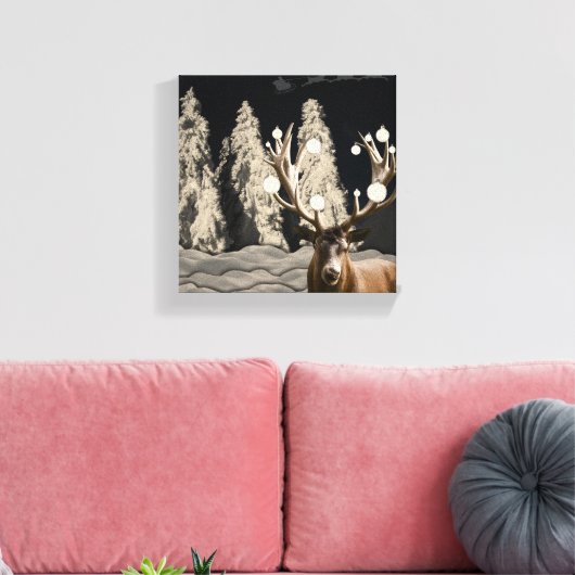 Rustikaler Weihnachtsmann Canvas Print Décor Leinwanddruck (Insitu (Wohnzimmer))