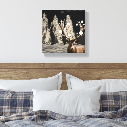 Rustikaler Weihnachtsmann Canvas Print Décor Leinwanddruck (Insitu (Schlafzimmer))