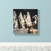 Rustikaler Weihnachtsmann Canvas Print Décor Leinwanddruck (Insitu (Holzboden))