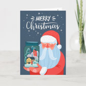 Rustikaler Weihnachtsmann Mason Jar Weihnachten Karte (Vorderseite)