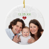 Rustikaler Weihnachtsmistelzweig u. -schneeflocken Keramik Ornament (Hinten)