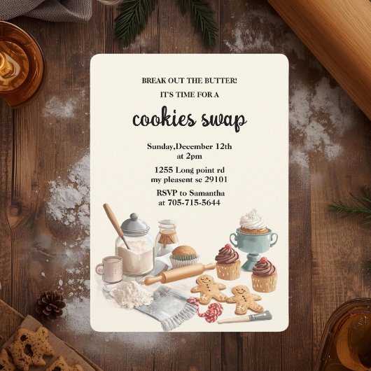 Rustikaler Weihnachtsplätzchen-Tausch | Gemütliche Einladung