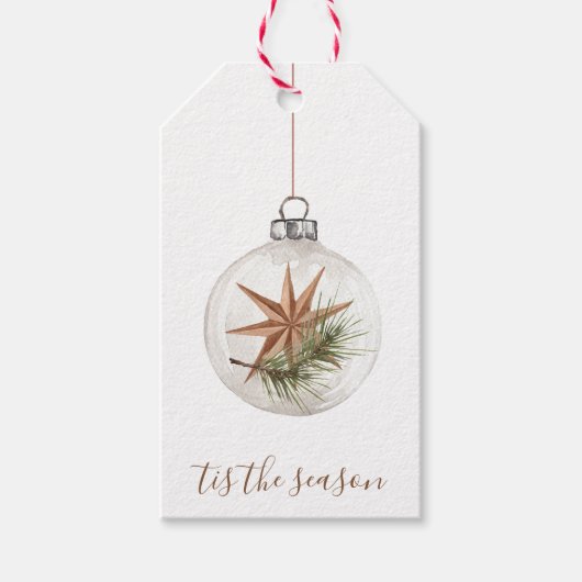 Rustikaler Weihnachtsstern-Hängeschmuck-Geschenkan Geschenkanhänger (Vorderseite)