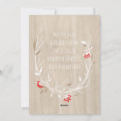 Rustikaler Weihnachtsstern-Winterreath Feiertagskarte (Rückseite)