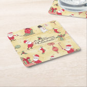 Rustikaler Weihnachtsstil Vintag Rechteckiger Pappuntersetzer (angewinkelt)