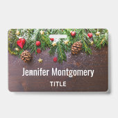 Rustikaler Weihnachtstisch mit Kiefer und Schnee Ausweis (Rückseite)