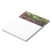 Rustikaler Weihnachtstisch mit Kiefer und Schnee Notizblock (Rotiert)