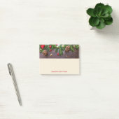 Rustikaler Weihnachtstisch mit Kiefer und Schnee Post-it Klebezettel (Büro)