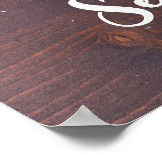 Rustikaler Weihnachtstisch mit Kiefer und Schnee Poster (Ecke)